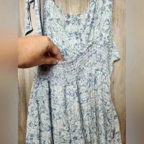 Free People Sugar Sands Wide Leg Jumpsuit BOHO Blue White Size XS Women's - Picture 15 of 15